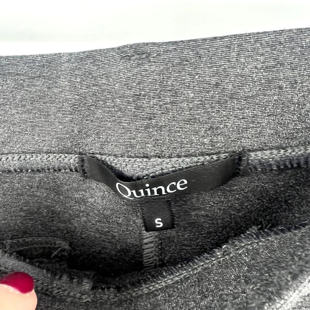 Quince Charcoal Gray Ultra-Stretch Ponte Straight Leg Pull On Pants Women Small - Picture 4 of 6